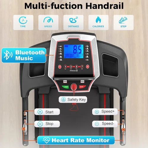 Miniatura 2 de Lastforever Cinta de correr plegable de 3.5 HP para el hogar, capacidad de 350 libras, cintas de correr portátiles con inclinación manual de 3 Negro
