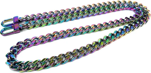 Miniatura 6 de Correas de metal para bolso de cadena plana, reemplazo de cadena para bolso cruzado de hombro y axilas, Dorado antiguo Oro envejecido