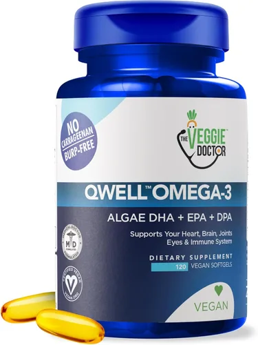 Suplemento de Omega 3 vegano – Omega 3 de algas con DHA EPA DPA – Cápsulas veganas de algas – Alternativa al aceite de pescado – Fórmula de aceite
