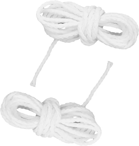 Miniatura 7 de Mechas de vela para lámpara de aceite, juego de 2 mechas de 6.56 pies/paquete de 0.1 pulgadas, buena absorción de aceite, combustión, trenza
