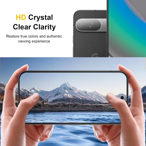 Miniatura 7 de Paquete de 2 + 2 protectores de pantalla de privacidad para Google Pixel 10 con 2 protectores de lente de cámara, vidrio templado de dureza 9H