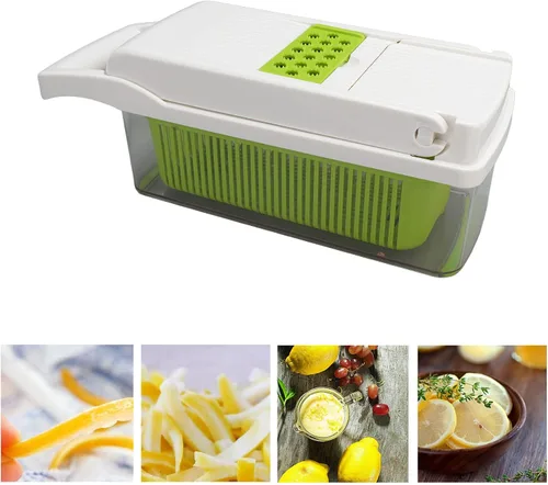 Miniatura 4 de Todo en picador de verduras, rebanador de verduras y rallador de queso, picador de verduras de cebolla C Food C, utensilios de cocina con pelador