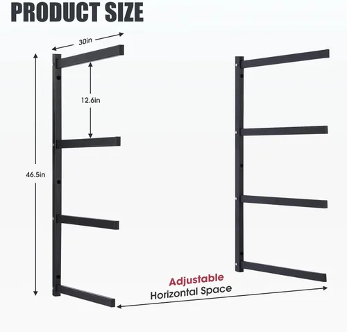 Miniatura 2 de Soporte de pared para kayak para 4 kayaks, soporte de paleta de kayak para almacenamiento de garaje, estantería de cobertizo, capacidad