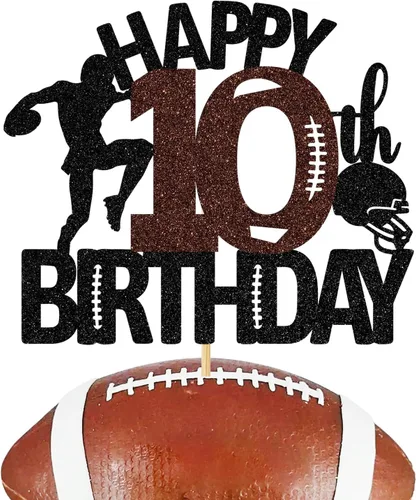 Miniatura 15 de Decoración para tartas de fútbol americano de 6 años, decoración de fiesta de cumpleaños de 6 años para niño