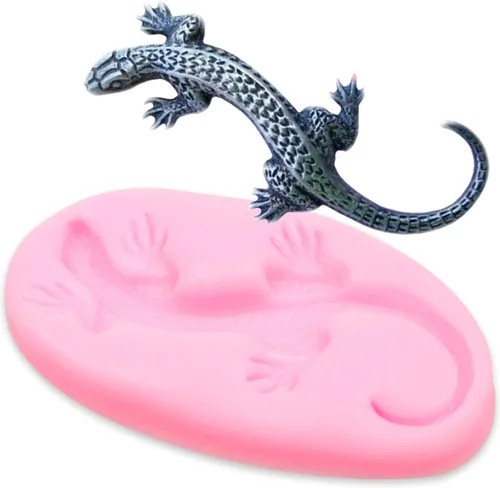 Miniatura 8 de Lizard Gecko - Molde para fondant, 4 unidades, moldes de silicona para dulces de chocolate para decoración de pasteles, decoración de cupcakes