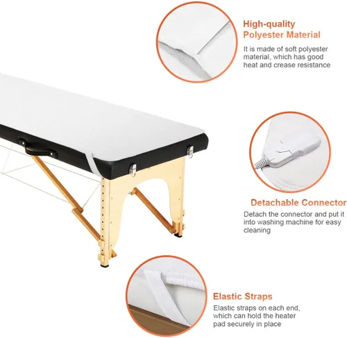 Miniatura 5 de Giantex Calentador de mesa de masaje estándar, almohadilla de colchón térmica, almohadilla térmica para mesa de spa con tres ajustes de calor