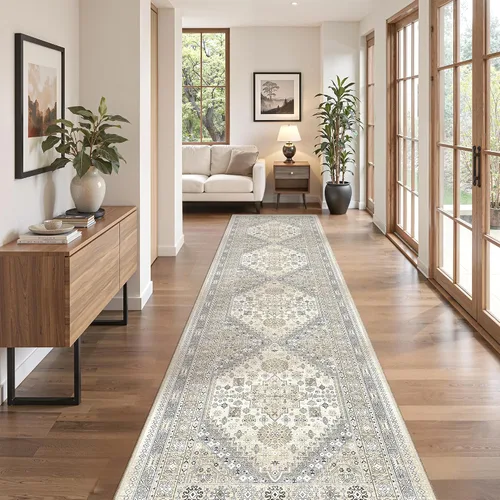 zesthome Alfombra antideslizante para pasillos - Alfombra de pasillo 2x8 para dormitorio, alfombra lavable con respaldo de goma, alfombra suave de