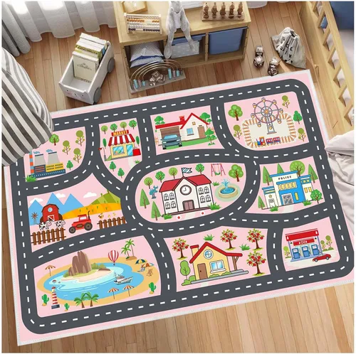Miniatura 10 de Alfombra para niños, alfombra de coche para niños, tapete de juego, alfombra para coches de juguete para sala de juegos, aula, habitación de niños