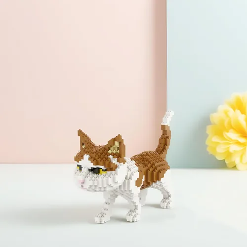 Miniatura 5 de Larcele Juego de mini bloques de construcción para gatos, ladrillos de juguete de construcción 3D para bricolaje, 1390 piezas KLJM-05