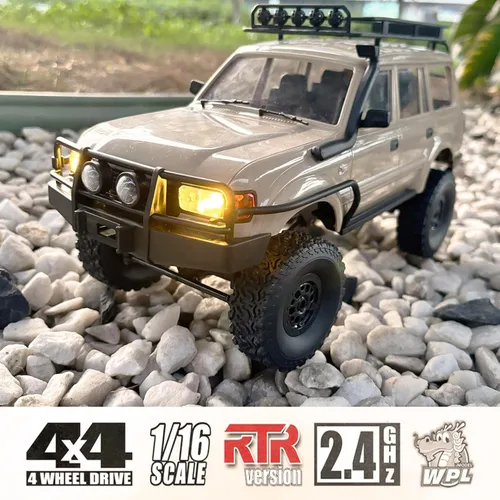 Miniatura 4 de RC Rock Crawler RC Truck 4x4 WPL C54-1 RTR Escala 1/16 RC Crawler, camión todoterreno todo terreno con chasis y choque mejorados, caja de cambios
