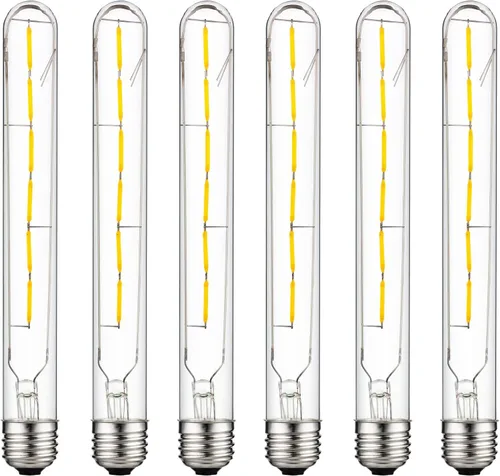 Sunlite 41616 - Bombilla tubular de filamento LED T8, 5 vatios (equivalente a 40 W), 430 lúmenes, base E26 media, regulable, 8.425 in, certificación