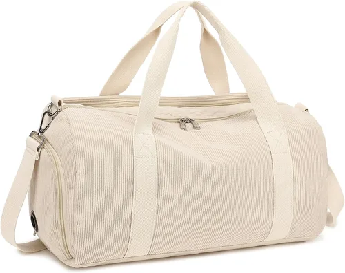 Bolsa de lona para gimnasio, deportes, mujeres y niñas, bolsa de viaje de entrenamiento para fin de semana con compartimento para zapatos y bolsillo