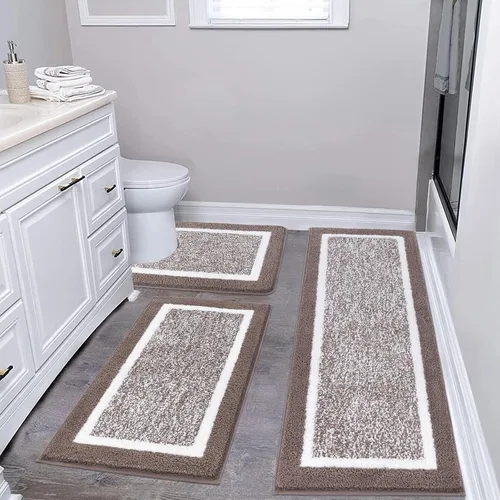 Miniatura 44 de Pauwer Juego de baño, alfombras de baño antideslizantes, alfombras de ducha absorbentes para suelo de baño, bañera y ducha, color azul aguamarina