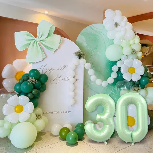 Miniatura 5 de Globos gigantes de papel de aluminio con el número 11, globos de aluminio de color verde claro de 40 pulgadas, globos gigantes de helio número 11
