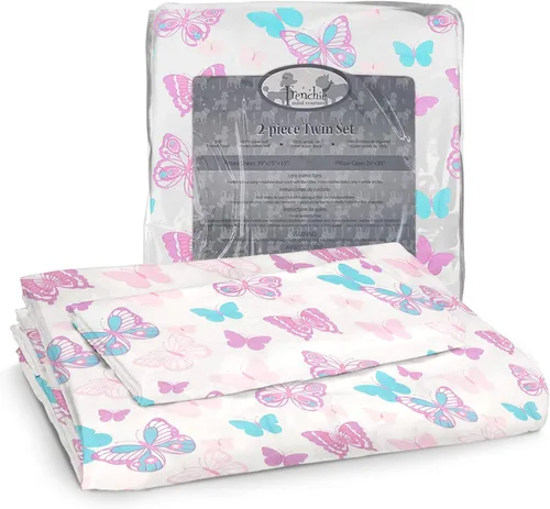 Miniatura 31 de Frenchie Mini Couture Sábanas bajeras para cuna, 100% algodón, se adaptan a colchones de niños pequeños, estrellas azules, 28 x 52 pulgadas, paquete