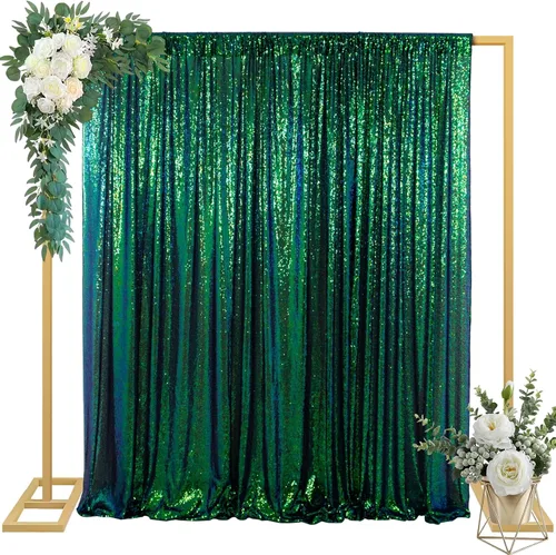 Miniatura 14 de ShinyBeauty Cortinas de Telón de Fondo con Lentejuelas 4x10 pies Negro Cortinas de Lentejuelas 2 Paneles Telones de Fondo para Bodas Telón de Fondo
