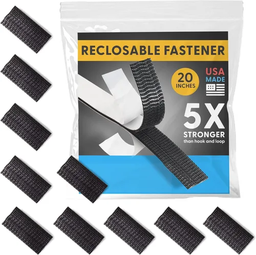 Miniatura 14 de Fuerza industrial - Cinta adhesiva negra de 10 pies + tijeras para interiores y exteriores - Cierre autoacoplable compatible con 3M SJ3550 / SJ3560