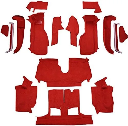 ACC Alfombra de marca compatible con Chevrolet Corvette 1992 a 1993, convertible, kit completo con 1 recorte de pestillo (8075 pelo de corte de