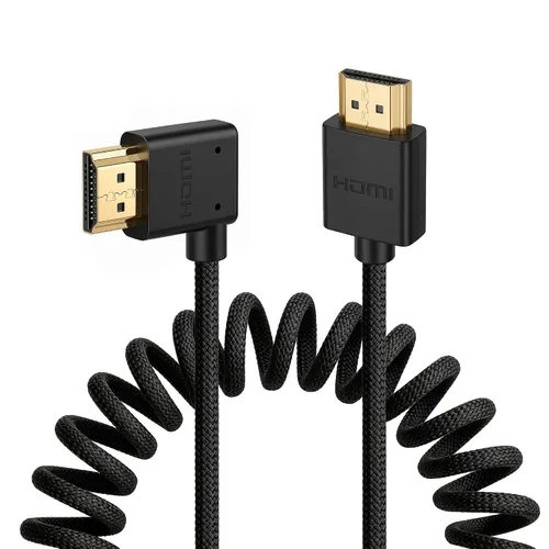 Miniatura 27 de 8K HDMI to Down HDMI High Speed Black Coiled Braided Cable for Sony A7S3 FX3 FX9 Canon C70 Z CAM E2 Camera Atomos Ninja V Shinobi SmallHD Portkeys