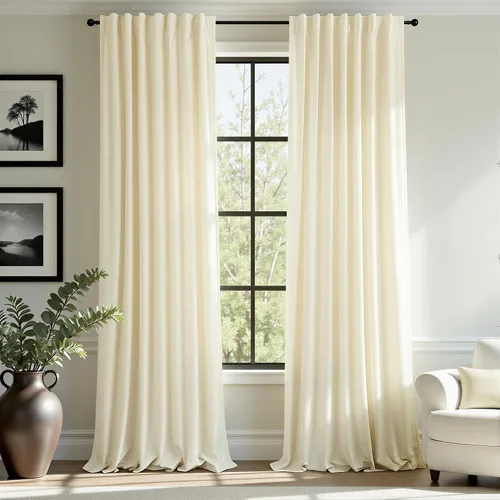 Miniatura 20 de Cortinas de terciopelo opacas para oscurecer la habitación de 63 pulgadas de largo para sala de estar, comedor, 2 paneles, privacidad pesada