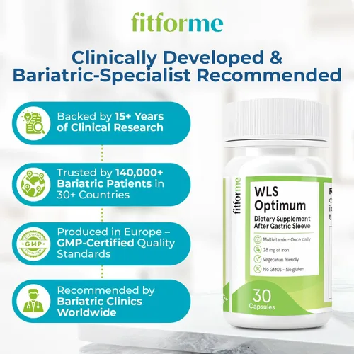 Miniatura 3 de FitForMe Multivitamínico bariátrico, diseñado para cirugía de manga gástrica – cápsula de un día, suministro para 30 días, cápsula óptima WLS fácil