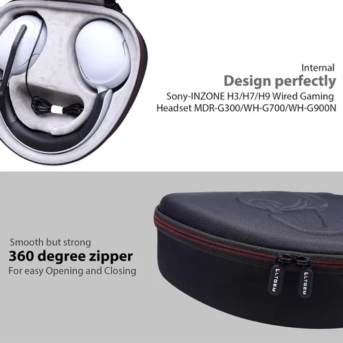 Miniatura 7 de LTGEM - Funda rígida para auriculares Sony INZONE H3 MDR-G300 / H5 WH-G500 / H7 WH-G700 / H9 WH-G900N - Bolsa de transporte protectora de viaje