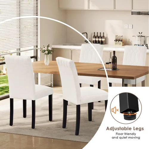 Miniatura 7 de VECELO Juego de 2 sillas de comedor tapizadas Parsons con asiento cómodo, patas de madera maciza con almohadillas de goma, para sala de estar