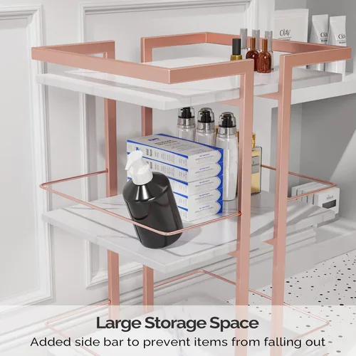 Miniatura 5 de Carrito de esteticista con ruedas, carrito rodante para salón de utilidad, organizador de almacenamiento móvil para belleza, spa, cosmetología