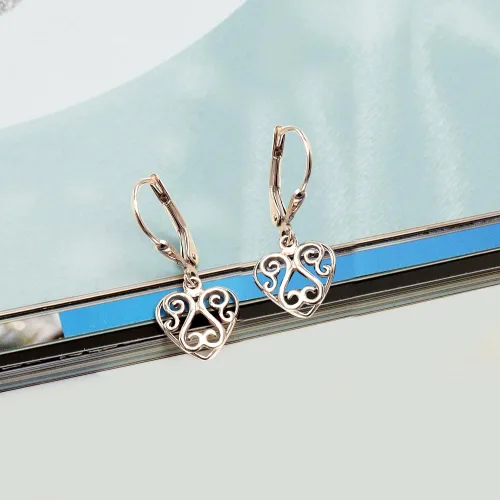 Miniatura 5 de LeCalla Aretes colgantes de plata de ley 925 con cierre de palanca, ligeros, bohemios, para mujer