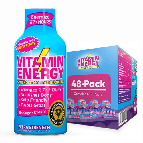 Miniatura 45 de Vitamin Energy Immune+ Extra Strength Energy Shot Army Orange 10 unidades, 260 mg de cafeína natural, vitaminas B, citicolina, té verde, apoyo