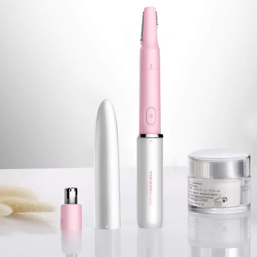 Miniatura 9 de TOUCHBeauty Recortadora de pelo para cara, cejas, nariz, orejas, cuerpo, todo en UNO, removedor de pelo para mujeres y hombres, doble cuchilla, Rosa