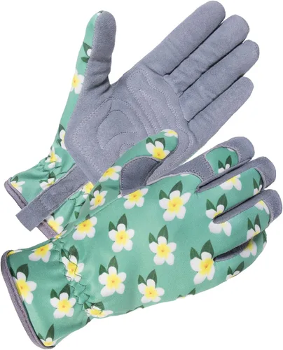 SKYDEER Guantes de jardinería de piel de ciervo genuina para mujer, ultrasuaves y acolchados, ajuste cómodo para el trabajo (SD6611/M)