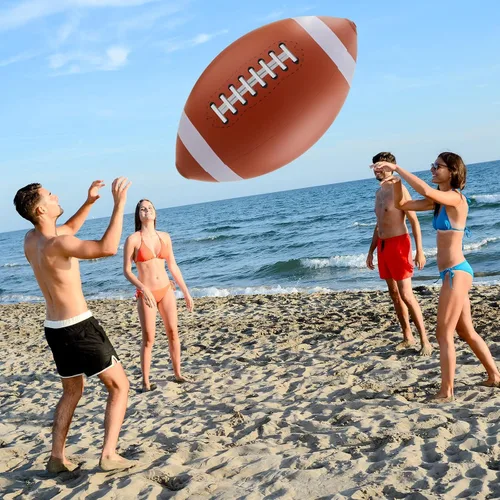 Miniatura 7 de Lewtemi 2 unidades de béisbol y fútbol inflables gigantes de 27 pulgadas, bolas de playa inflables grandes, globos de gran tamaño para fiesta