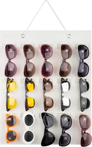PACMAXI Organizador de almacenamiento para lentes de sol, bolsillo de pared montado por lentes de sol, soporte de almacenamiento para anteojos