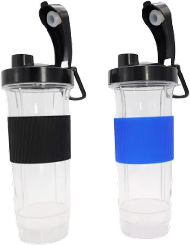 Blendin Vaso de repuesto con tapa abatible para llevar, accesorios para tarros de licuadora compatibles con Magic Bullet Blender MB-1001, MB-1001B,