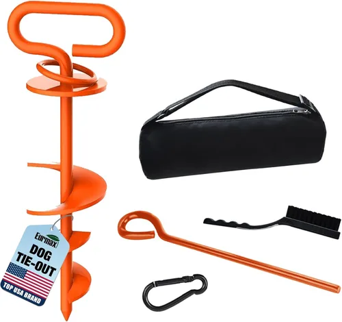 Miniatura 18 de Eurmax USA Estaca de amarre resistente para perros grandes de hasta 210 libras, estacas para perros para exteriores, anclaje de suelo para correa