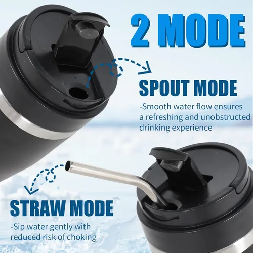 Miniatura 5 de Ice Shave - Vaso al vacío de acero inoxidable 2 en 1 y licuadora inalámbrica, 28 onzas, resistente a fugas, frío 24 horas/hielo, 2 días, 120 vatios