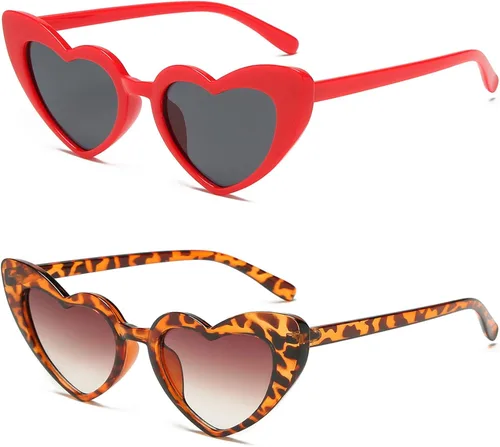 YOSHYA Clout Goggle - Gafas de sol con forma de corazón, estilo vintage, estilo retro, estilo Kurt Cobain