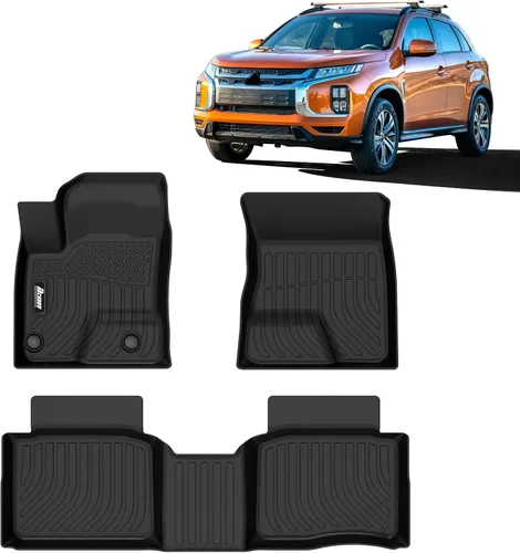 Miniatura 10 de FREEMOTOR802 Compatible con Ford Maverick 2.5L híbrido 2022-2025, alfombrillas de piso negras moldeadas en 3D, protección para 1ª y 2ª fila