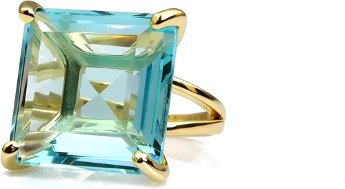 Exquisito anillo de topacio – Banda rellena de oro de 14 quilates con topacio azul – Piedra natal de noviembre – Tallas 3 – 12.5 – Joyería hecha a