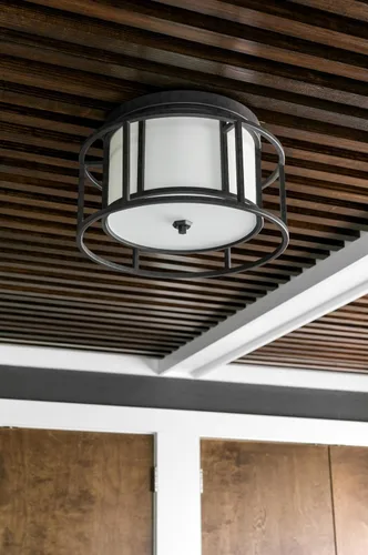 Miniatura 8 de Diseñador Brian Patrick Flynn's Hulton 2 Light Matte Black Hulton - Soporte de techo