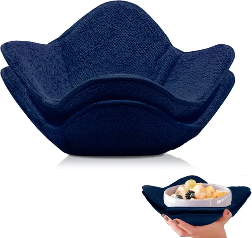 Miniatura 11 de Juego de 2 almohadillas calientes rojas para microondas, soportes para ollas, acogedores para alimentos, Ooma, ramen o tazón de sopa acogedor