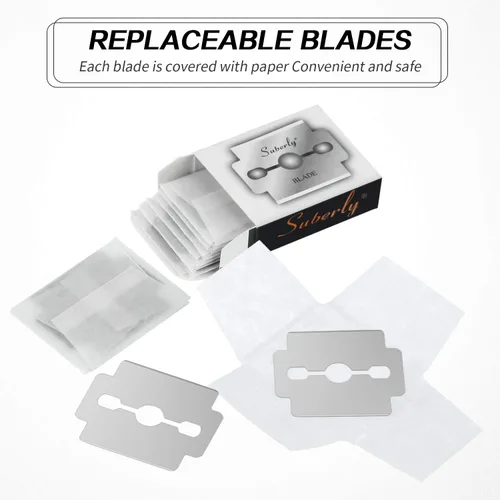 Miniatura 3 de Mudder 120 piezas de cuchillas de repuesto para afeitadora de callos planos de maíz, cuchillas de acero inoxidable, herramienta para el cuidado