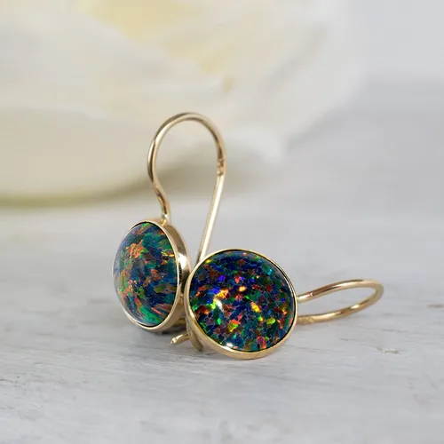 Miniatura 13 de 14K Gold Gemstone Drop Earrings - Birthstone Dangle - Solid Yellow Gold Dangle Earrings - Dainty Handmade Wedding Jewelry - Perfect Bridal or