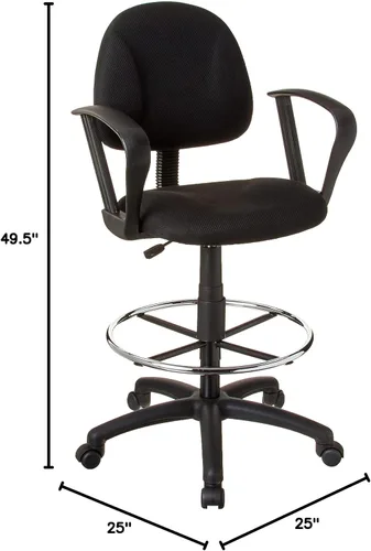Miniatura 3 de Silla de escritorio ergonómica de Boss Office Products sin posabrazos, color azul, Tela Metal, Negro