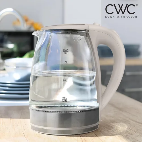 Miniatura 4 de COOK WITH COLOR Hervidor de té eléctrico, caldera de agua caliente inalámbrica de 1.8 L, hervidor rápido de 1200 W, apagado automático y protección