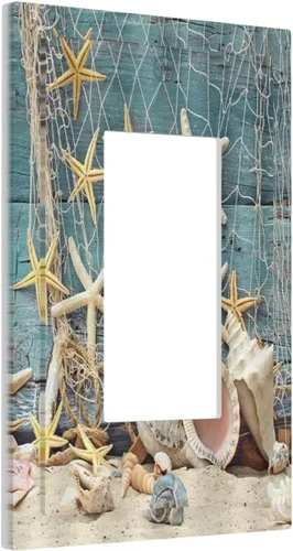 Miniatura 109 de Placa decorativa para interruptor de luz, playa, rosa, escena nocturna, 2 bandas, 1 palanca, 1 placa de pared dúplex, decoración de placa