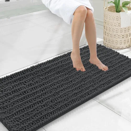 Miniatura 288 de Smiry Alfombras de Baño 24x16 pulgadas, Alfombras de Baño de Chenilla Extra Suaves y Absorbentes, Respaldo de Goma Antideslizante, Lavable a Máquina
