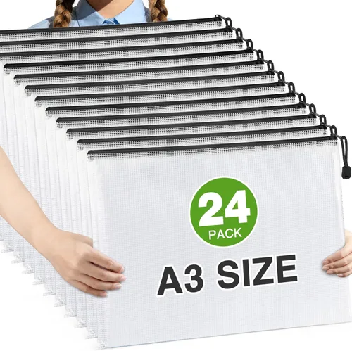 Miniatura 10 de Umriox 5 bolsas de malla con cremallera de 16.9 x 12.4 pulgadas, bolsas con cremallera, extra gruesas, bolsas con cremallera para organizar, bolsas