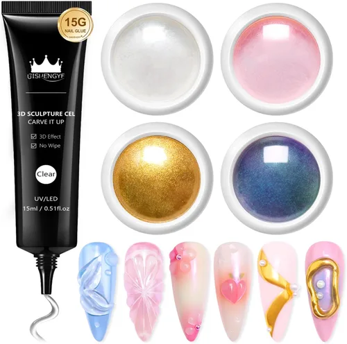 Miniatura 12 de Polvo para Uñas Cromado BISHENGYF -【Efecto de Hadas】Polvo Cromado Dorado para Uñas Aurora Sirena Perla Blanca Rosa Cromado para Uñas, Pigmento